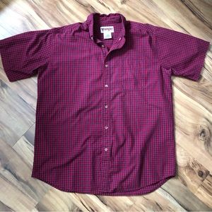 Vintage Wrangler small checks short sleeve button down men’s XLT red/ blue